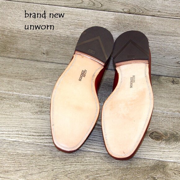 * NIB * $395 Allen Edmonds CAVALIER 10.5 C ( fits 10 E ) Chili * add $15 Trees main image 11
